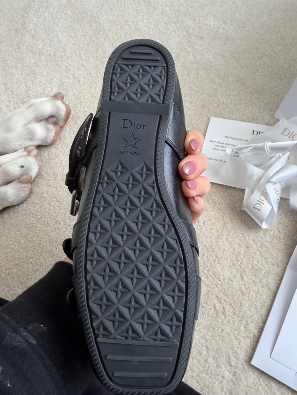 Dior Black Leather Mary Jane Flats with Buckle Straps - Picture 3 of 11